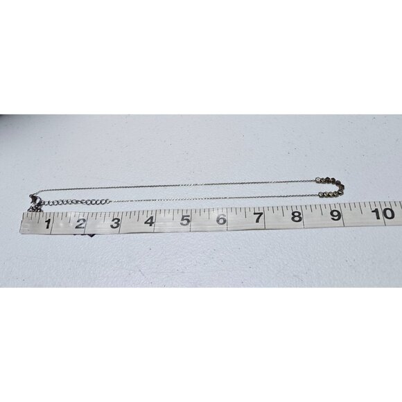 Elegant Gold Tone Square Beaded Necklace Simple Minimalist Fashion Jewelry - Picture 5 of 6